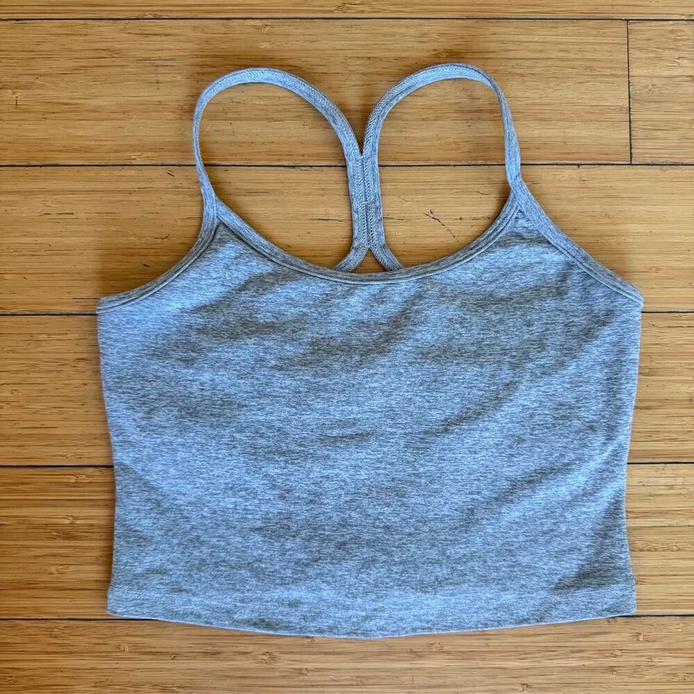Beyond Yoga Spacedye Slim Racerback Crop Tank Heather Grey Small